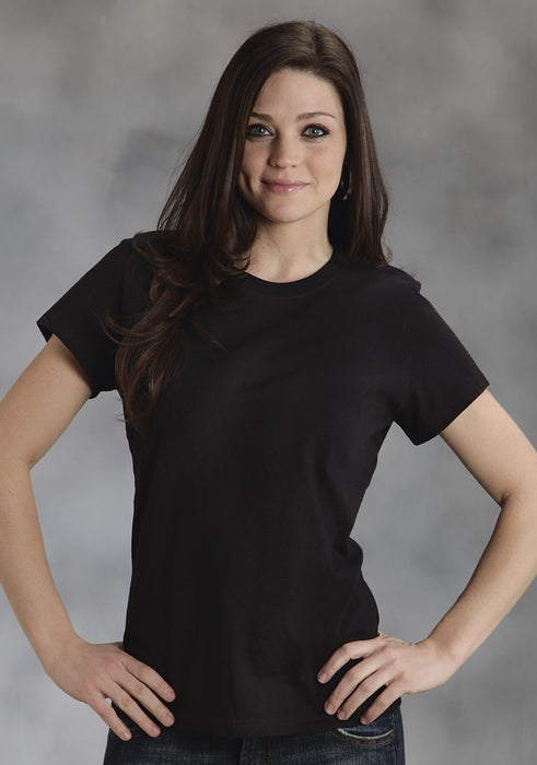 Ouray Womens Black 100% Cotton USA S/S Crew T-Shirt