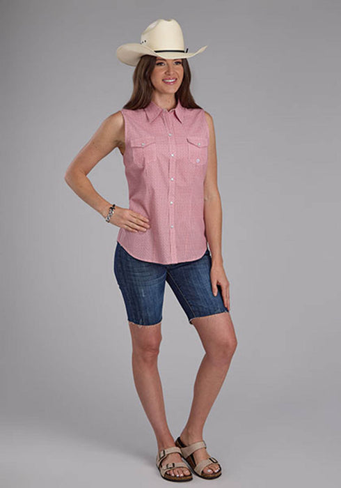 Roper Womens 2500 Saltillo Foulard Rust 100% Cotton S/L Blouse