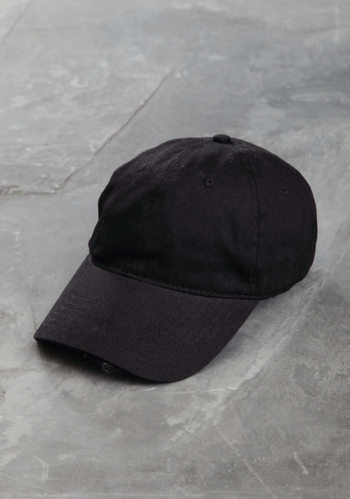 Ouray Unisex Black Washed 100% Cotton USA Baseball Cap
