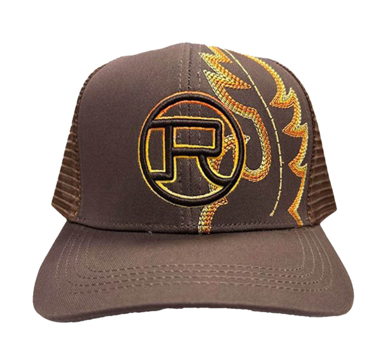 Roper Unisex Flame Logo Brown Cotton Blend Baseball Cap Hat