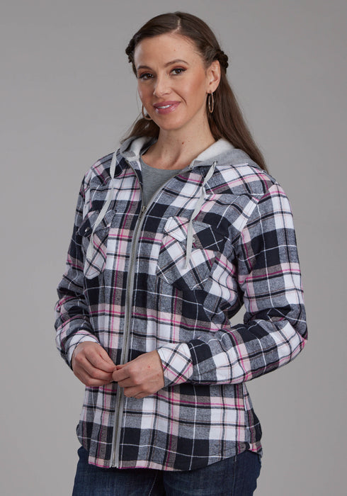 Roper Womens Thermal Lined Flannel Black 100% Cotton Jacket
