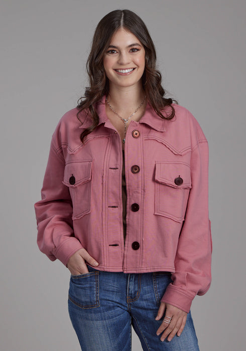 Roper Womens Western Crop Pink 100% Cotton Jacket