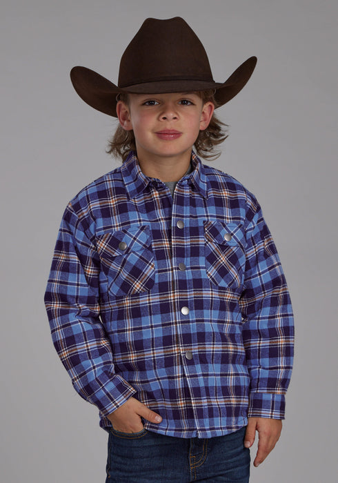 Roper Kids Boys Sherpa Lined Shirt Navy/Blue 100% Cotton Jacket