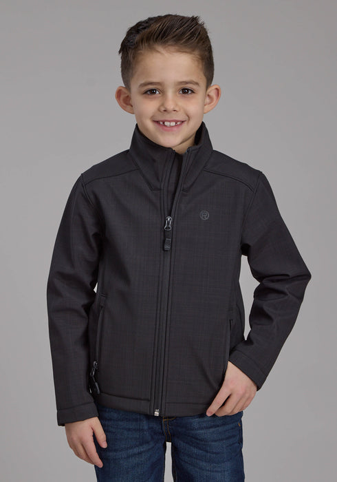 Roper Kids Boys Bonded Fleece Charcoal Heather Poly/Spandex Softshell Jacket