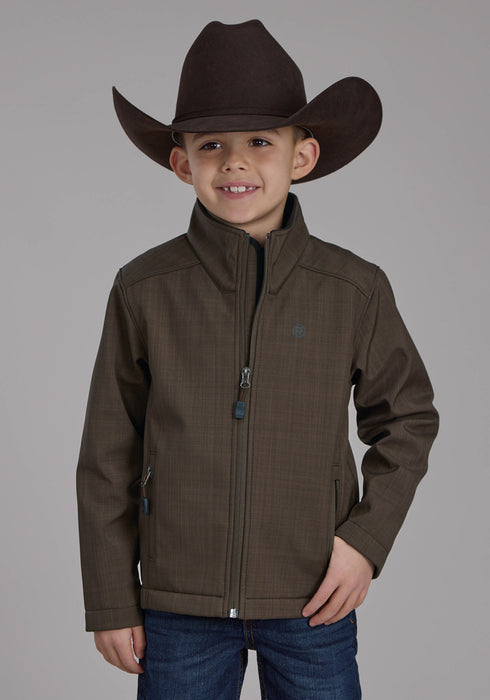 Roper Kids Boys Bonded Fleece Brown Poly/Spandex Softshell Jacket