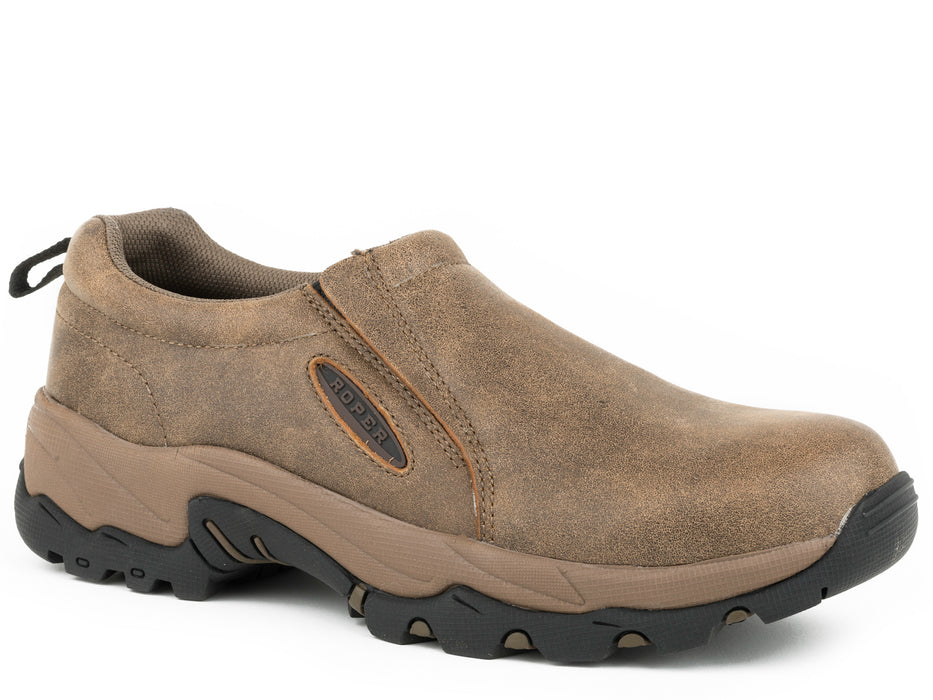 Roper Mens Air Light Tan Leather Slip-On Shoes
