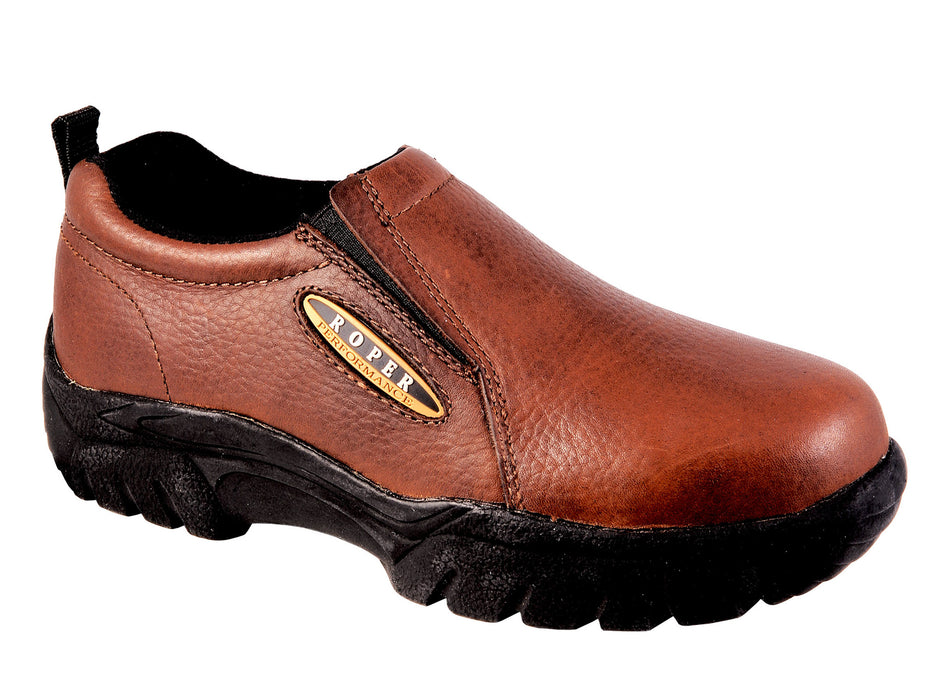 Roper Womens Performance Brown Leather Slip-On Shoes