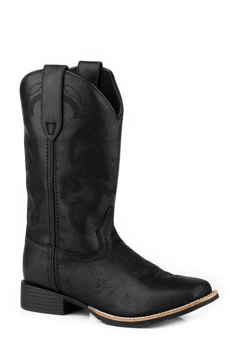 Roper Womens Monterey Black Leather Cowboy Boots