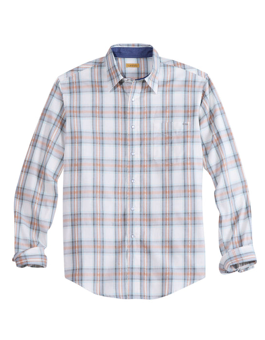 Tin Haul Mens Tupelo Plaid Grey/Red 100% Cotton L/S Shirt