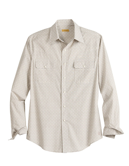 Tin Haul Mens 2199 Tribal Print Off White 100% Cotton L/S Shirt