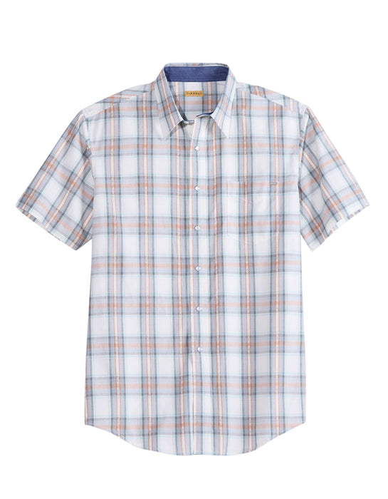 Tin Haul Mens 2415 Tupelo Plaid Grey 100% Cotton S/S Shirt