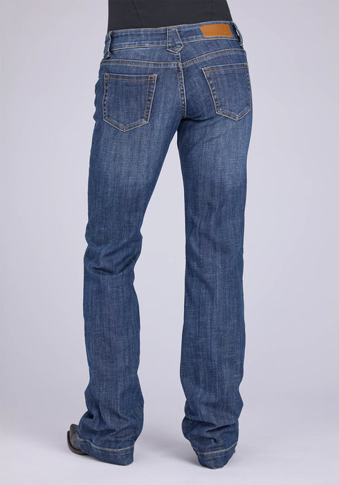 Tin Haul Womens 280 Rosie Fit Flaps Blue Cotton Blend Go To Jeans