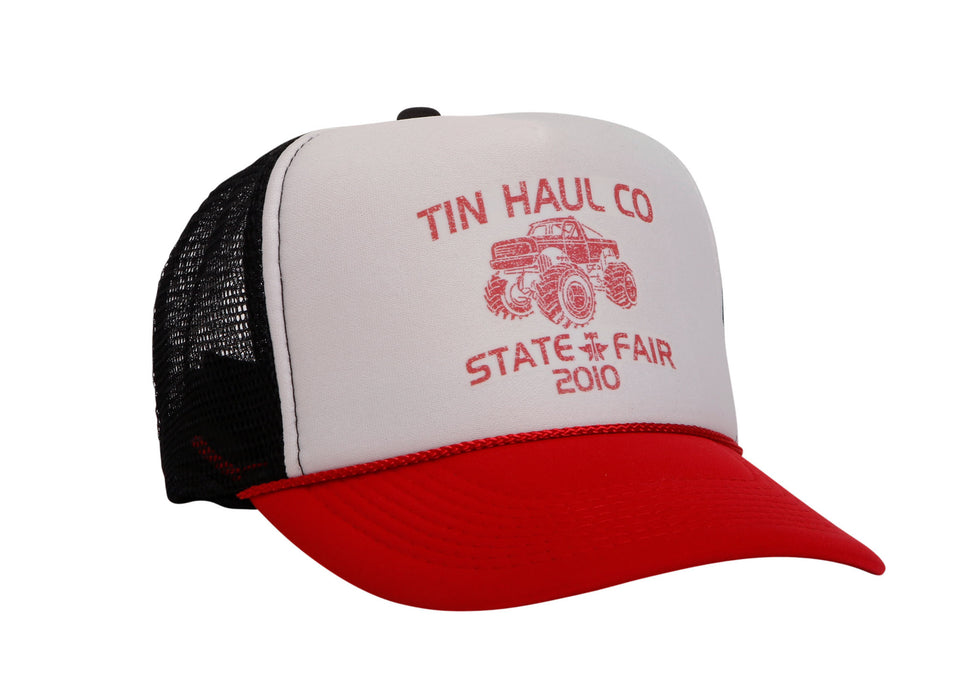 Tin Haul Unisex Monster Truck Red/White 100% Polyester Trucker Cap