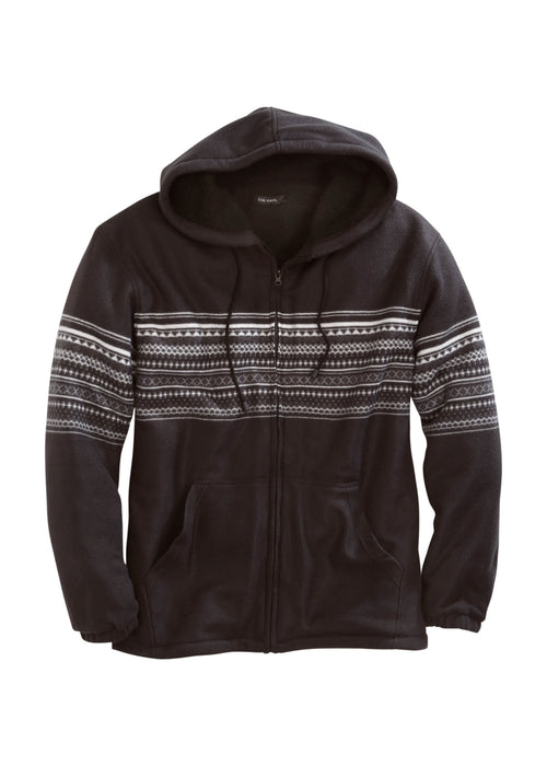 Tin Haul Mens Black Polyester Aztec Polar Fleece Hoodie