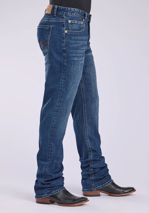 Stetson Mens 1211 Straight Stretch Blue Cotton Blend Jeans