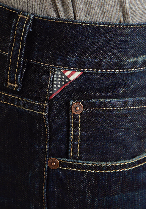 Stetson Mens 1312 Destructed Double Needle X Blue 100% Cotton Jeans