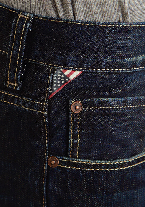 Stetson Mens 1312 Destructed Double Needle X Blue 100% Cotton Jeans