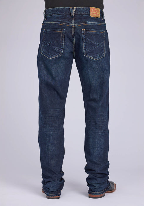 Stetson Mens 1313 Modern Stretch Dark Wash Cotton Blend Pieced Jeans