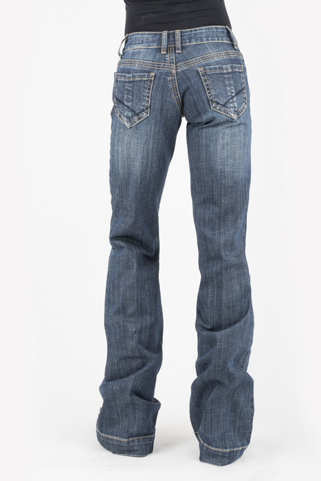 Stetson Womens Blue Cotton Blend Vertical Seaming 214 Trouser Jeans