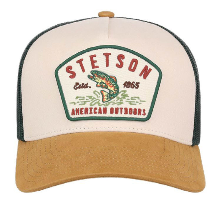 Stetson Unisex American Outdoors Fish Cream/Tan Cotton Blend Baseball Cap Hat