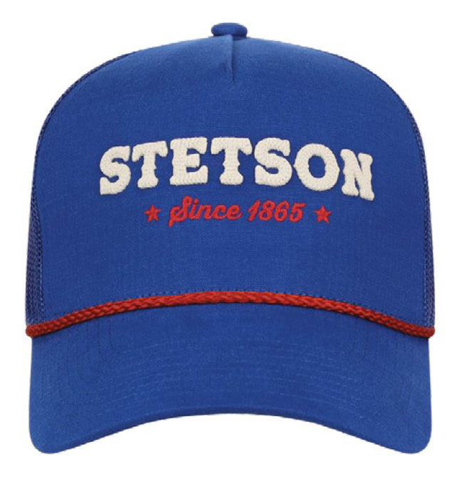 Stetson Unisex Since 1865 Chainstitch Royal/Red Cotton Blend Baseball Cap Hat