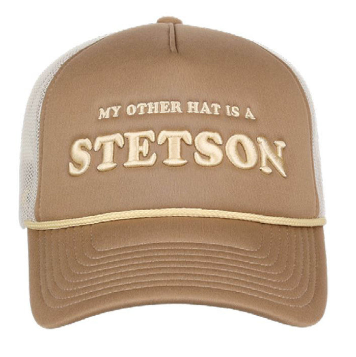 Stetson Unisex My Other Hat Is A Tan/White Cotton Blend Baseball Cap Hat