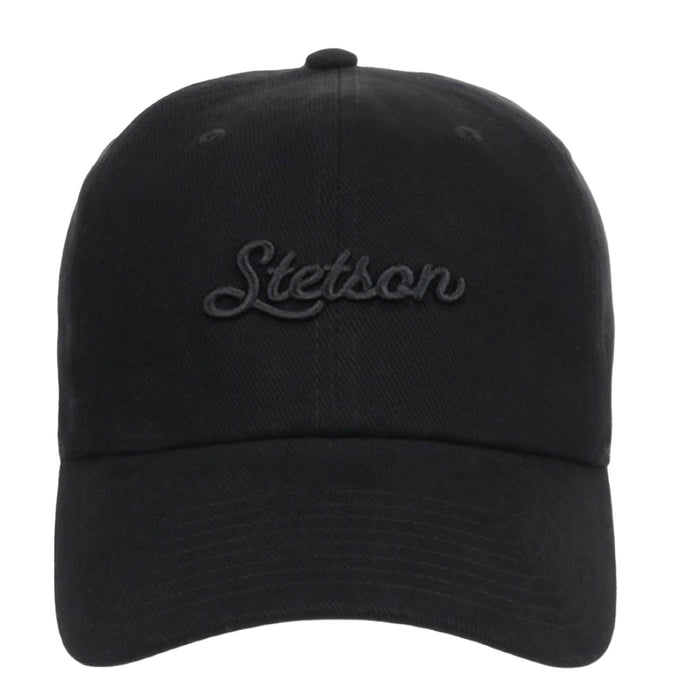 Stetson Unisex Tonal Script Black 100% Cotton Trucker Cap