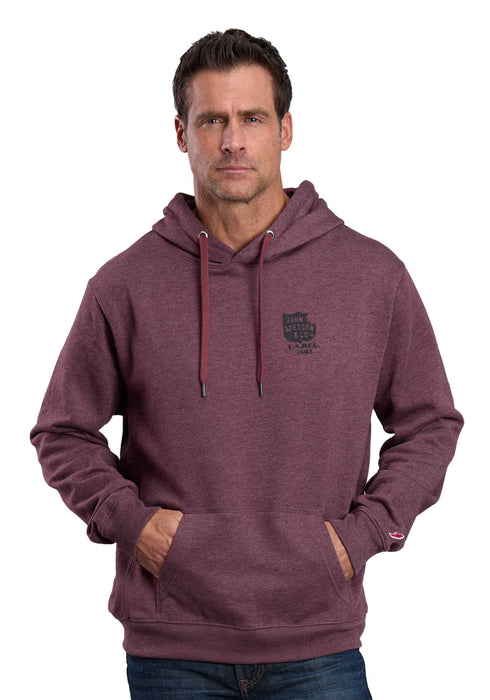 Stetson Mens Tri-Blend Shield Maroon Cotton Blend Hoodie