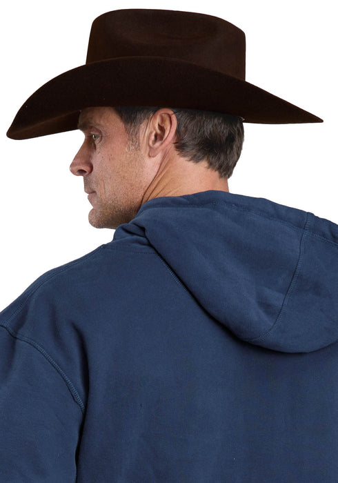 Stetson Mens Founded in 1865 Cowboy Navy Cotton Blend Hoodie