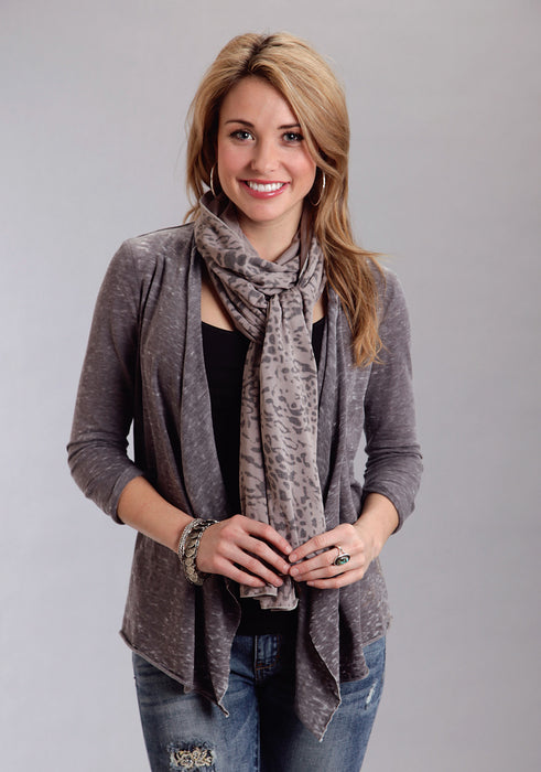Stetson Womens Animal Print 80x20in Taupe Rayon/Spandex Scarf