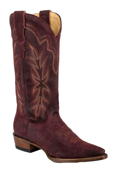 Stetson Womens Casey Wine Suede 13in Cowboy Boots