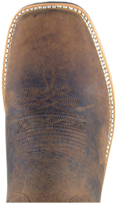 Smoky Mountain Boots Mens Boonville Brown Distress Leather Square Toe