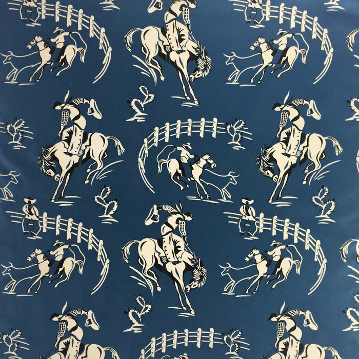Rockmount Blue 100% Cotton Broncs Rider 22x22 Bandana