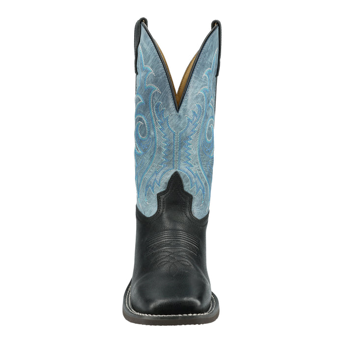 Smoky Mountain Boots Mens James Black/Vintage Blue Leather Cowboy Boots