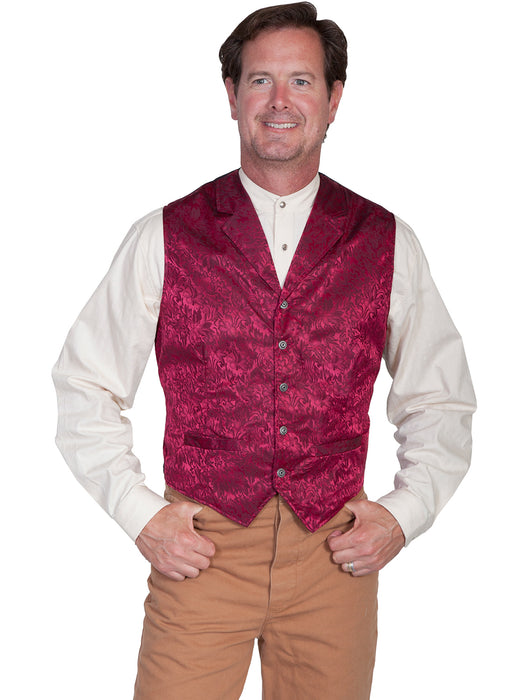 Scully Wahmaker Mens Burgundy 100% Silk Exquisite USA Twin City Vest