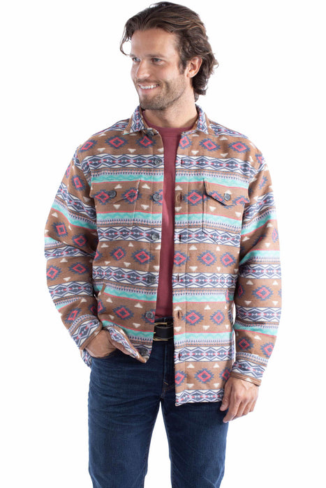 Scully Mens Southwestern Shirt Brown 100% Cotton Cotton Jacket