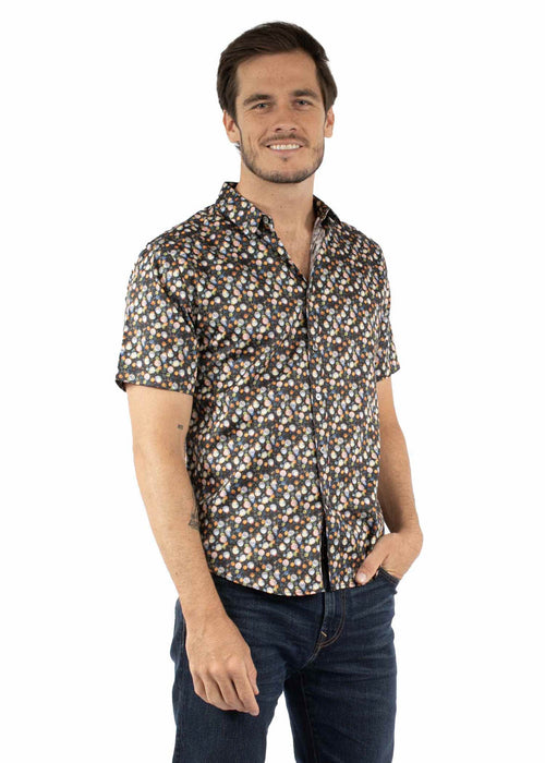 Scully Mens Egyptian Circles Multi-Color 100% Cotton S/S Shirt