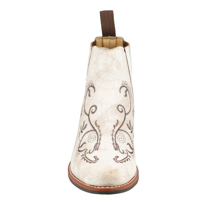 Smoky Mountain Boots Womens Grace Antique White Leather Ankle Boots