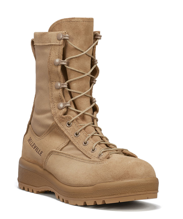 Belleville Mens Desert Tan Leather Flight & Combat WP Military Boots