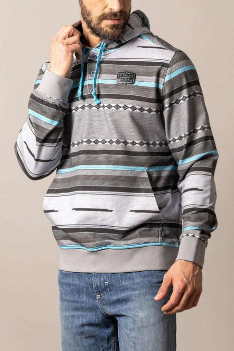 Kimes Ranch Mens Cantura Grey Cotton Blend Hoodie