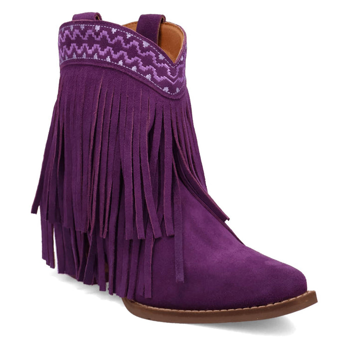 Dingo Womens Tapadero Bootie Purple Suede Cowboy Boots