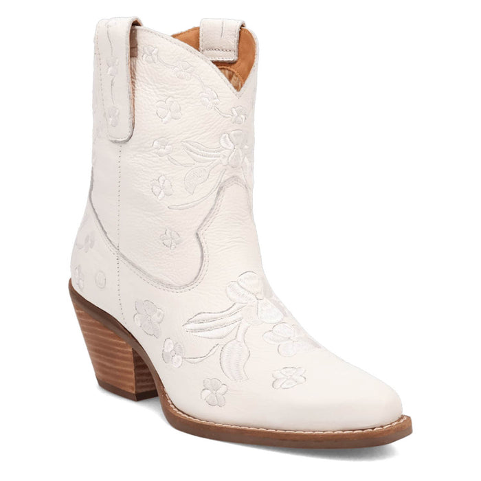 Dingo Womens Sweetheartie White Leather Cowboy Boots
