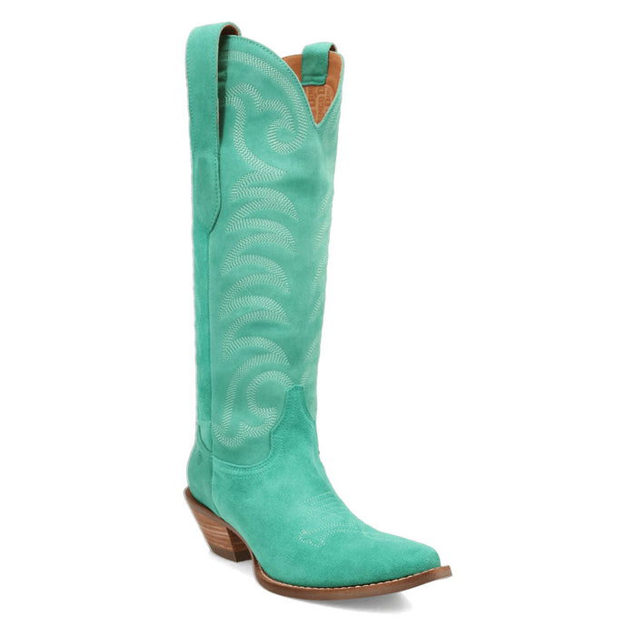 Dingo Womens Movin On Green Suede Cowboy Boots