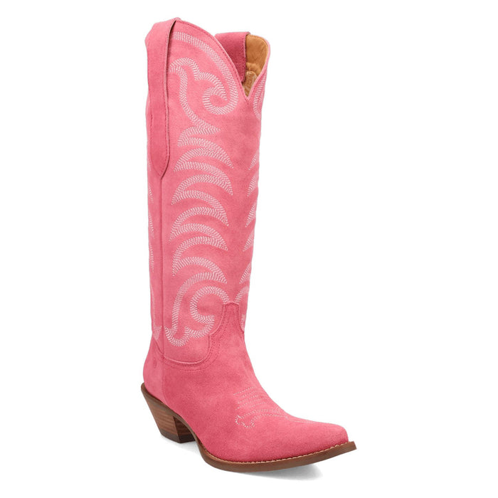 Dingo Womens Movin On Pink Suede Cowboy Boots