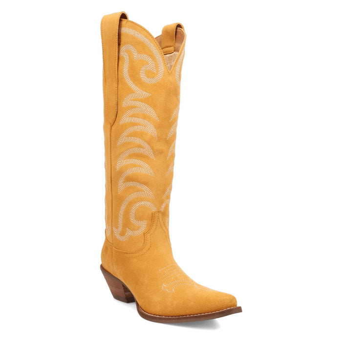 Dingo Womens Movin On Yellow Suede Cowboy Boots