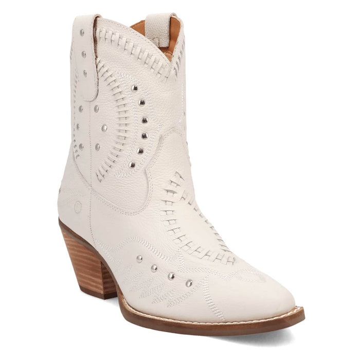 Dingo Womens Preciousie White Leather Cowboy Boots