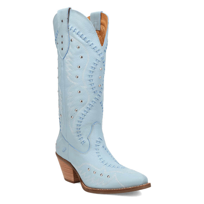 Dingo Womens Pretty N Pink Blue Leather Cowboy Boots