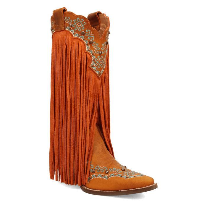 Dingo Womens Tequila Sunrise Rust Suede Cowboy Boots