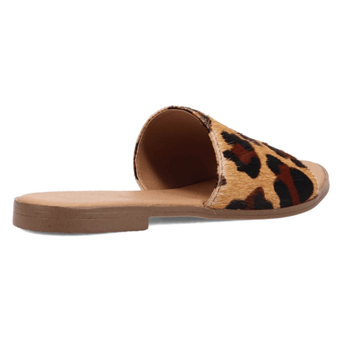 Dingo Womens Tabby Leopard Hair-on-Hide Slide Sandals Shoes