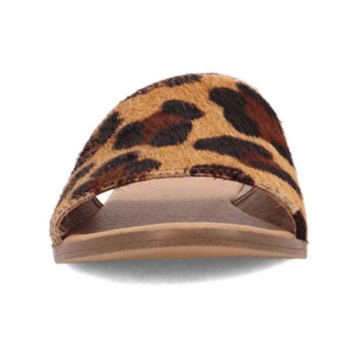 Dingo Womens Tabby Leopard Hair-on-Hide Slide Sandals Shoes